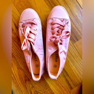 Pink Lace-up Tennis Shoe
